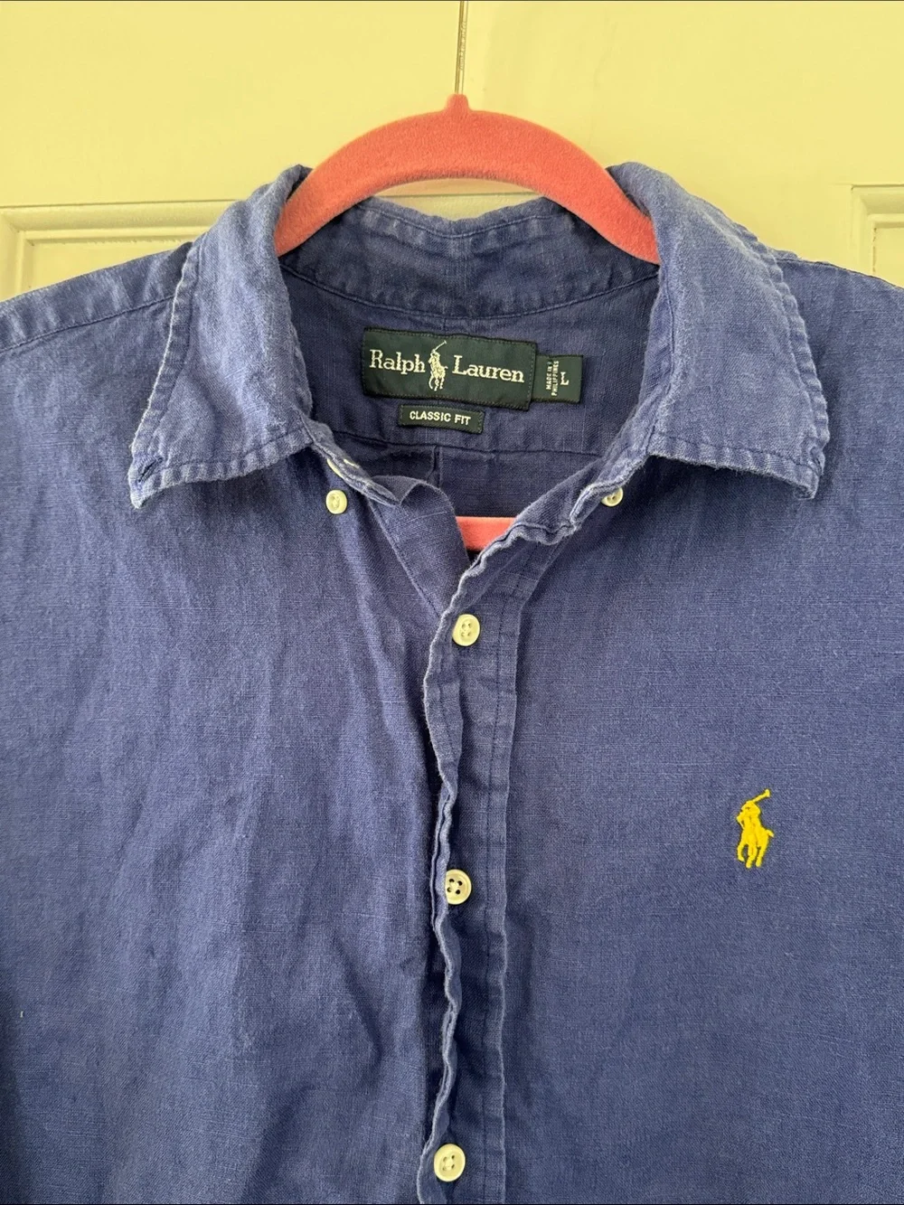 Ralph Lauren 100% linen short sleeve button down size L